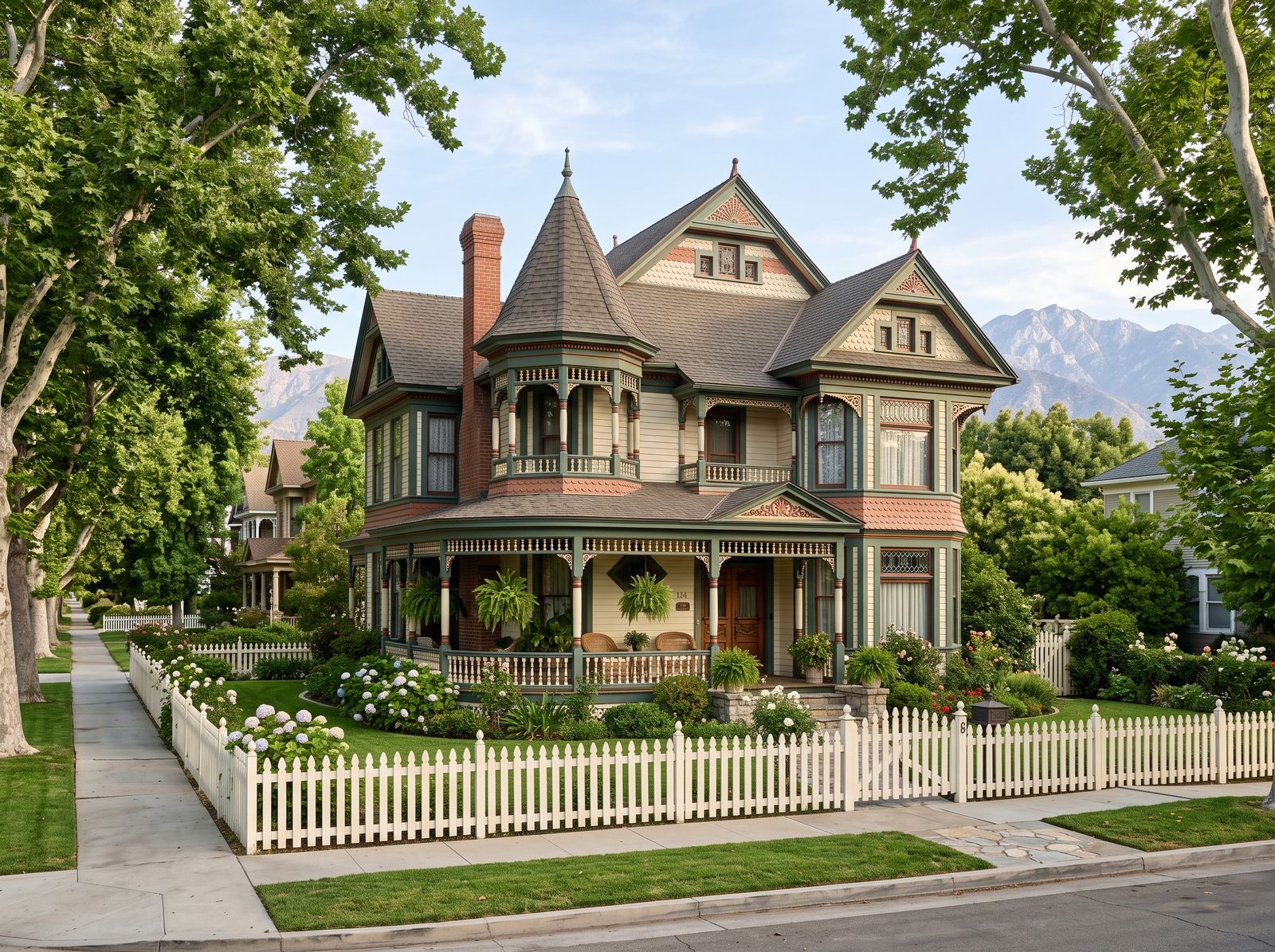 Historic Victorian-style home on a tree-lined Redlands street